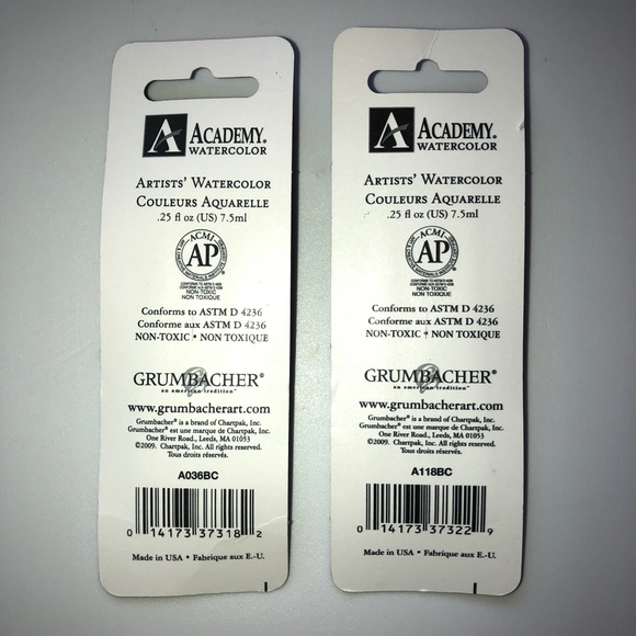 GRUMBACHER ACADEMY Watercolor Set of 15 .25 oz/ 7.5 ml Tubes NEW! - Picture 5 of 15